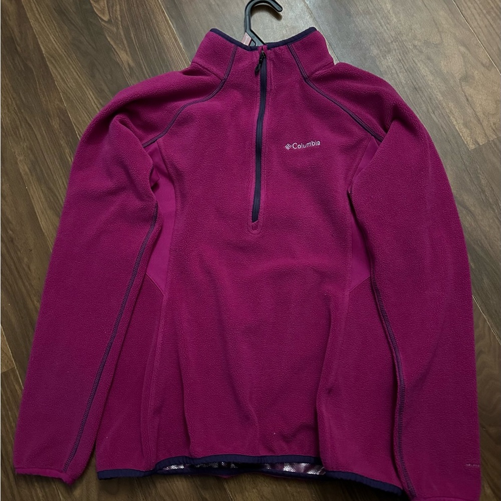 Columbia Magenta Fleece Half-Zip Jacket